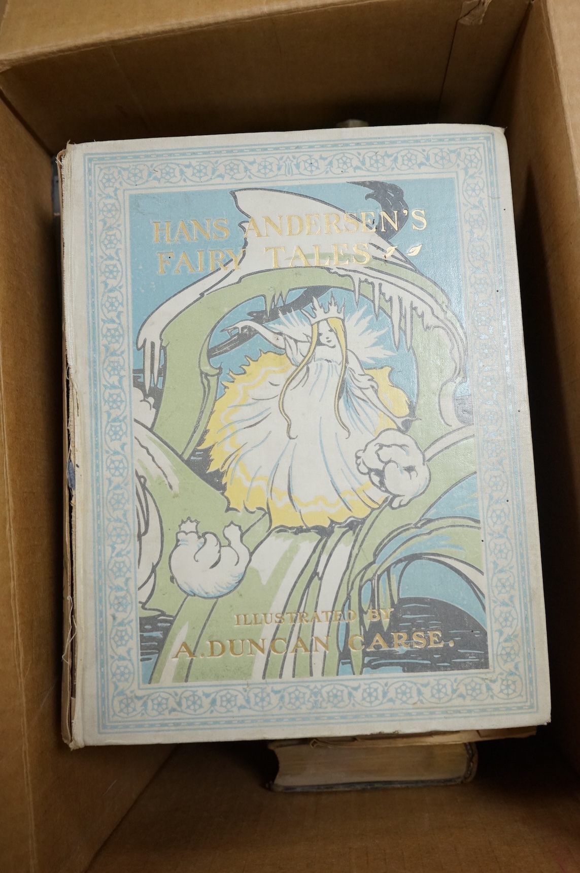 Andersen, Hans Christian - Fairy Tales. De Luxe Edition (of 250 numbered copies). coloured mounted plates and other illus. (by A. Duncan Carse); original coloured pictorial cloth, gilt top, roy. 8vo. 1912; Yeats, William